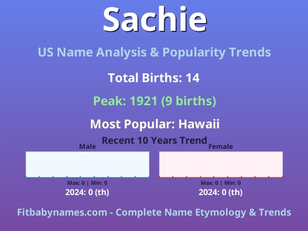 Infographic: Sachie name meaning, origin, and popularity trends in the United States (US baby name analysis chart)