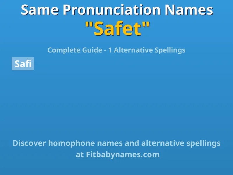 Infographic: Safet same pronunciation names, similar names, and homophone names