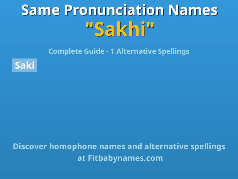Infographic: Sakhi same pronunciation names, similar names, and homophone names