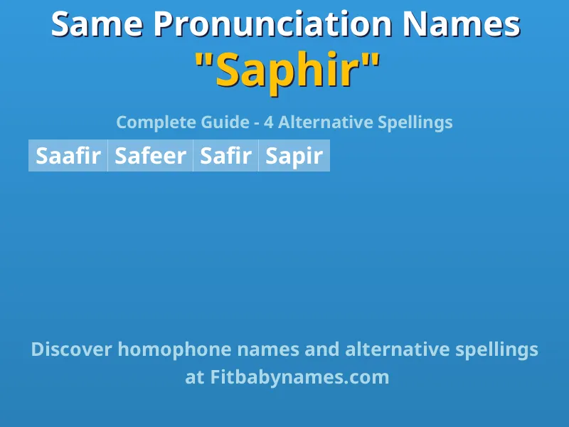Infographic: Saphir same pronunciation names, similar names, and homophone names