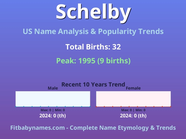 Infographic: Schelby name meaning, origin, and popularity trends in the United States (US baby name analysis chart)