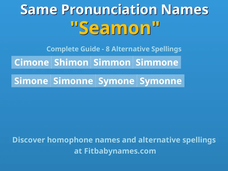 Infographic: Seamon same pronunciation names, similar names, and homophone names
