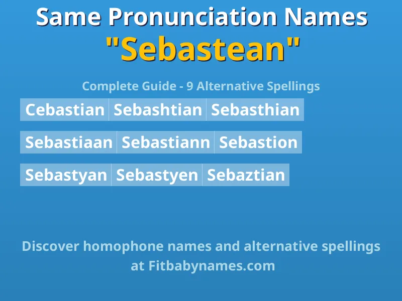 Infographic: Sebastean same pronunciation names, similar names, and homophone names