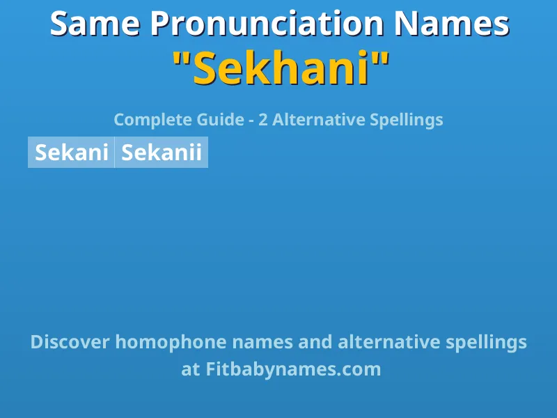 Infographic: Sekhani same pronunciation names, similar names, and homophone names