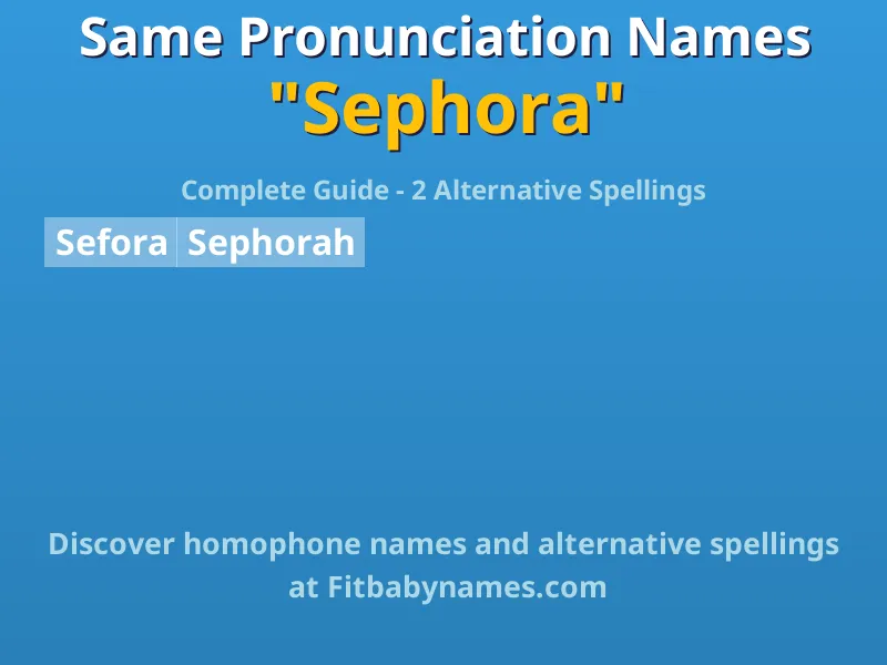 Infographic: Sephora same pronunciation names, similar names, and homophone names