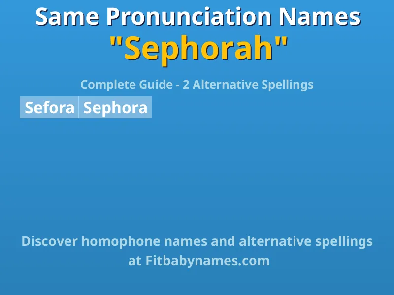 Infographic: Sephorah same pronunciation names, similar names, and homophone names
