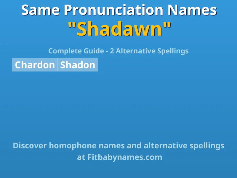 Infographic: Shadawn same pronunciation names, similar names, and homophone names