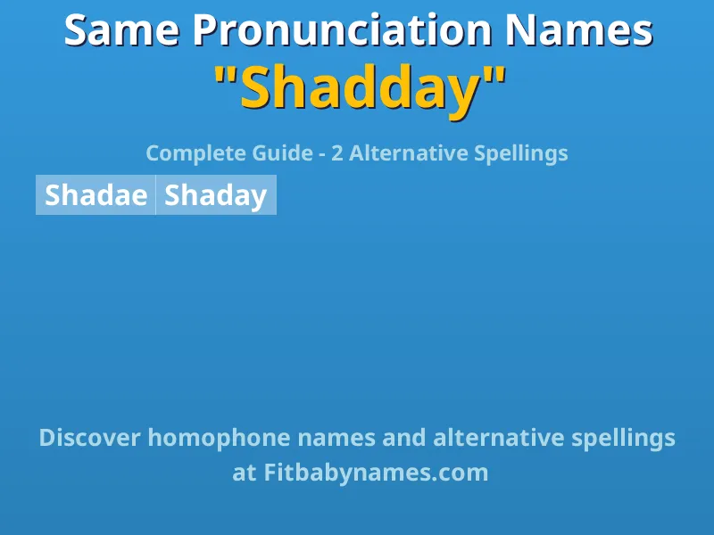 Infographic: Shadday same pronunciation names, similar names, and homophone names
