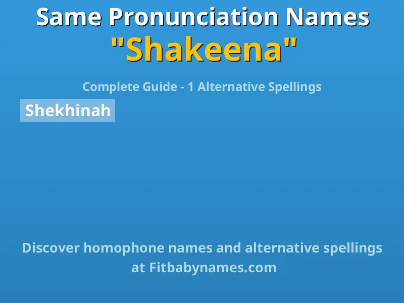 Infographic: Shakeena same pronunciation names, similar names, and homophone names