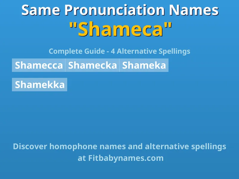 Infographic: Shameca same pronunciation names, similar names, and homophone names