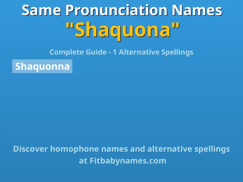 Infographic: Shaquona same pronunciation names, similar names, and homophone names