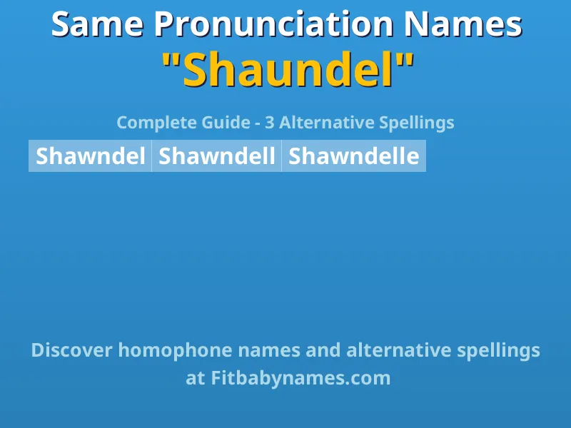 Infographic: Shaundel same pronunciation names, similar names, and homophone names