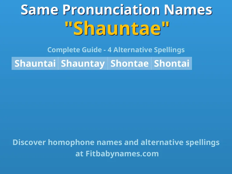 Infographic: Shauntae same pronunciation names, similar names, and homophone names