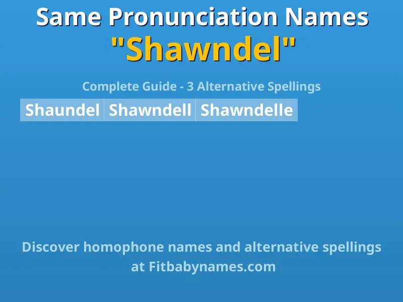 Infographic: Shawndel same pronunciation names, similar names, and homophone names