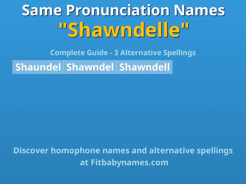 Infographic: Shawndelle same pronunciation names, similar names, and homophone names
