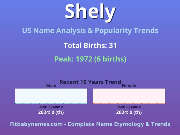 Infographic: Shely name meaning, origin, and popularity trends in the United States (US baby name analysis chart)
