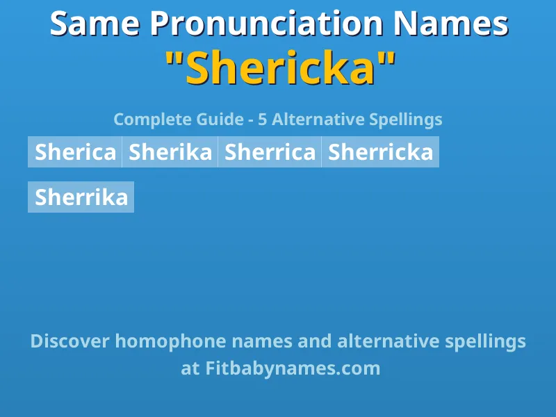 Infographic: Shericka same pronunciation names, similar names, and homophone names