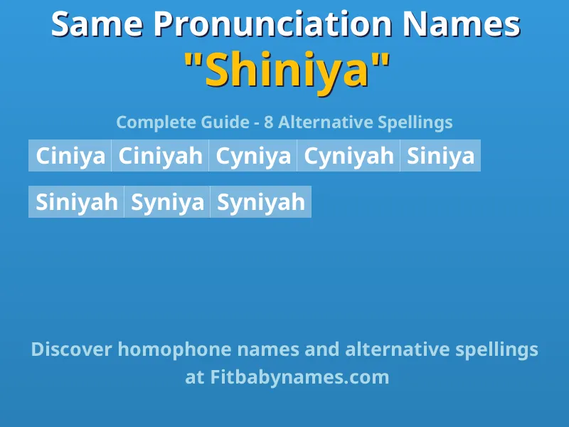 Infographic: Shiniya same pronunciation names, similar names, and homophone names