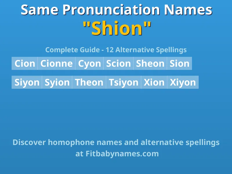 Infographic: Shion same pronunciation names, similar names, and homophone names