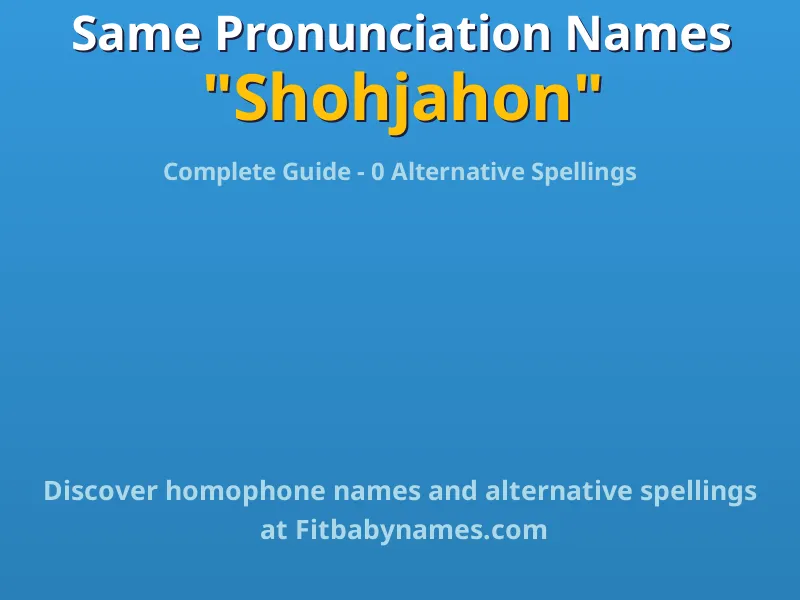 Infographic: Shohjahon same pronunciation names, similar names, and homophone names