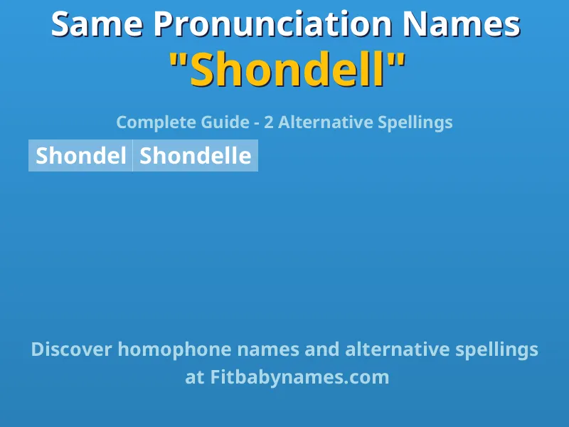 Infographic: Shondell same pronunciation names, similar names, and homophone names