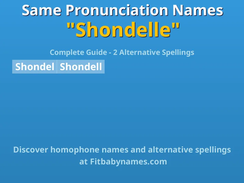Infographic: Shondelle same pronunciation names, similar names, and homophone names