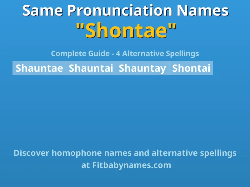 Infographic: Shontae same pronunciation names, similar names, and homophone names