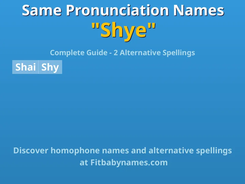 Infographic: Shye same pronunciation names, similar names, and homophone names