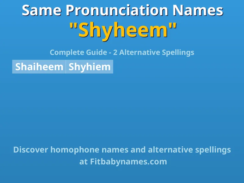 Infographic: Shyheem same pronunciation names, similar names, and homophone names