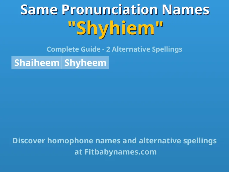 Infographic: Shyhiem same pronunciation names, similar names, and homophone names