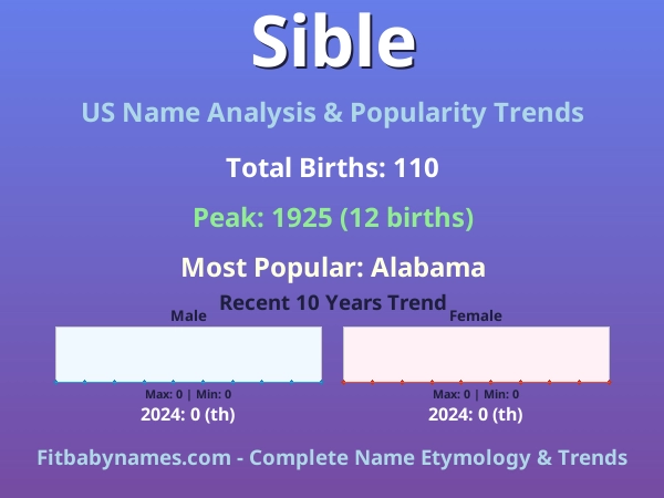 Infographic: Sible name meaning, origin, and popularity trends in the United States (US baby name analysis chart)