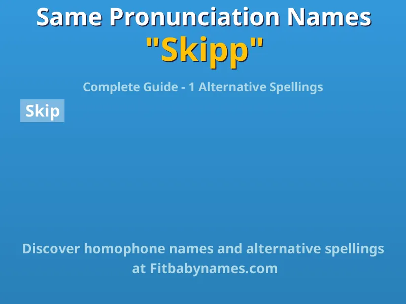 Infographic: Skipp same pronunciation names, similar names, and homophone names