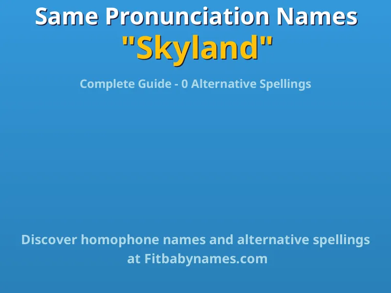 Infographic: Skyland same pronunciation names, similar names, and homophone names