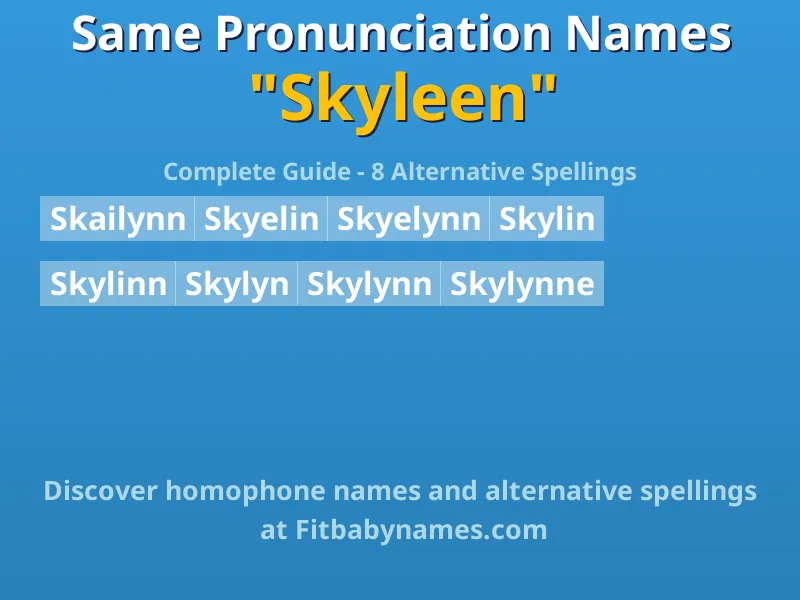 Infographic: Skyleen same pronunciation names, similar names, and homophone names