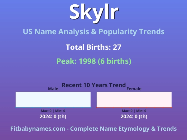 Infographic: Skylr name meaning, origin, and popularity trends in the United States (US baby name analysis chart)