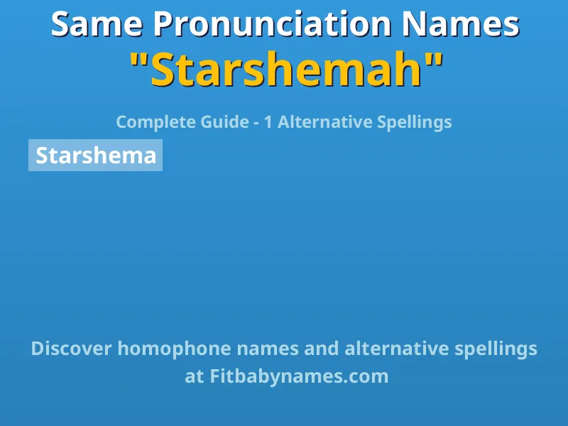 Infographic: Starshemah same pronunciation names, similar names, and homophone names
