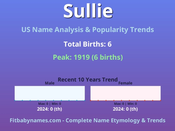 Infographic: Sullie name meaning, origin, and popularity trends in the United States (US baby name analysis chart)