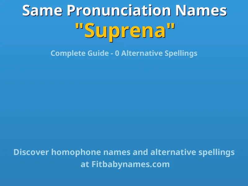 Infographic: Suprena same pronunciation names, similar names, and homophone names