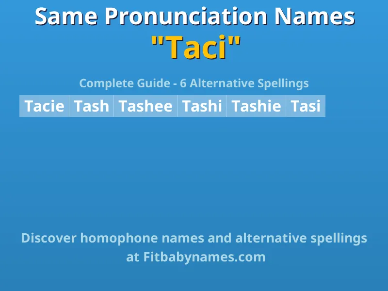 Infographic: Taci same pronunciation names, similar names, and homophone names