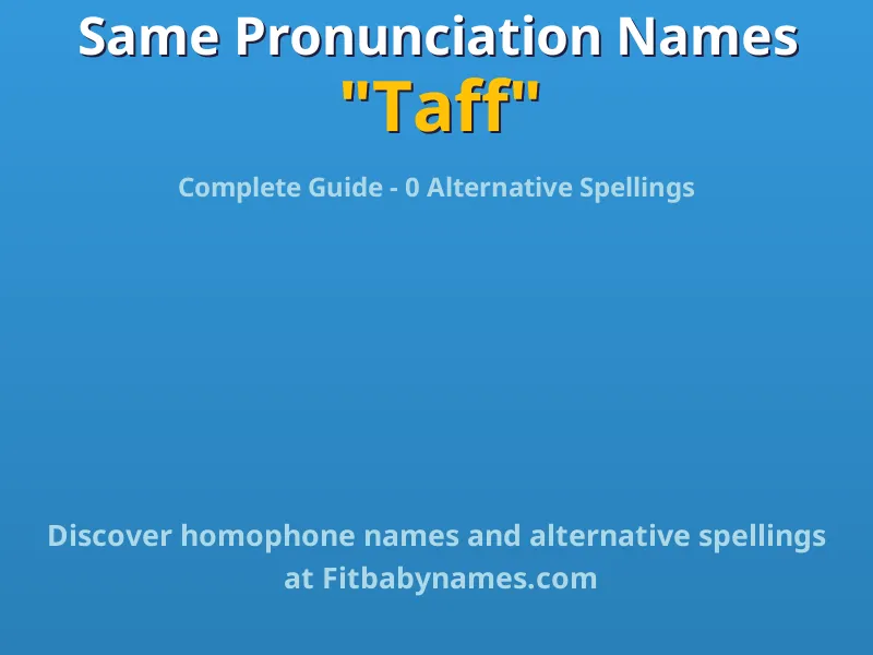 Infographic: Taff same pronunciation names, similar names, and homophone names