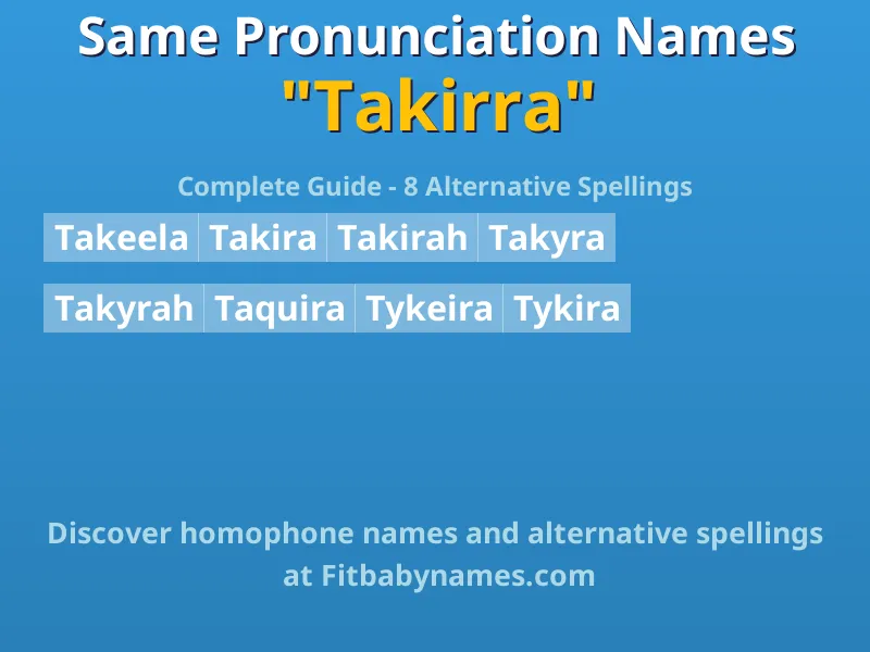 Infographic: Takirra same pronunciation names, similar names, and homophone names