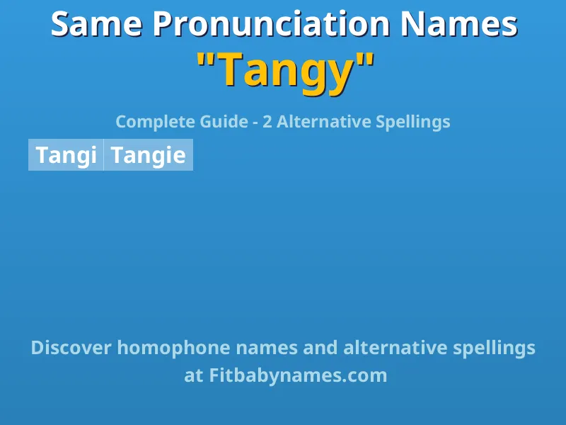 Infographic: Tangy same pronunciation names, similar names, and homophone names