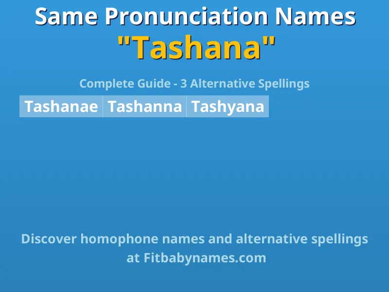 Infographic: Tashana same pronunciation names, similar names, and homophone names