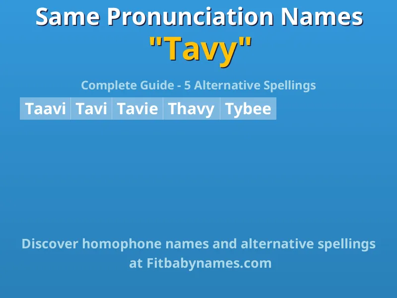 Infographic: Tavy same pronunciation names, similar names, and homophone names