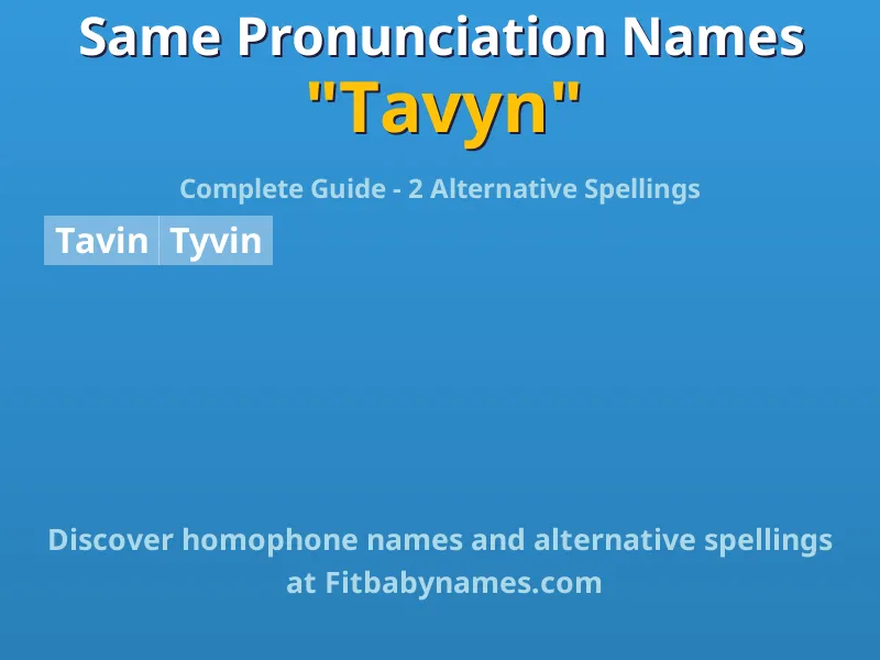 Infographic: Tavyn same pronunciation names, similar names, and homophone names