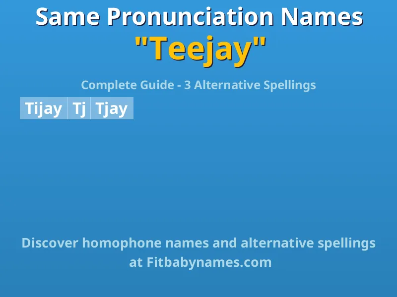 Infographic: Teejay same pronunciation names, similar names, and homophone names