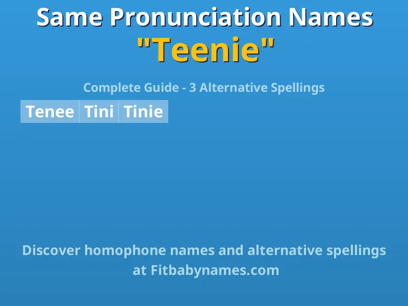 Infographic: Teenie same pronunciation names, similar names, and homophone names