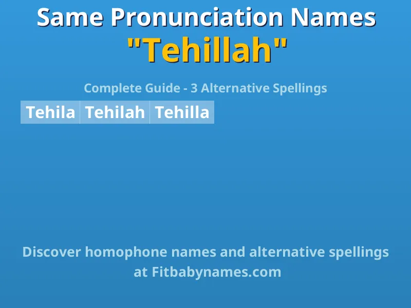 Infographic: Tehillah same pronunciation names, similar names, and homophone names