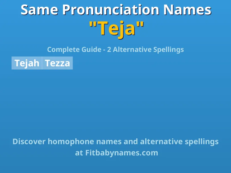 Infographic: Teja same pronunciation names, similar names, and homophone names