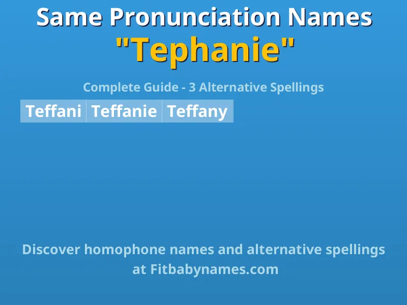 Infographic: Tephanie same pronunciation names, similar names, and homophone names